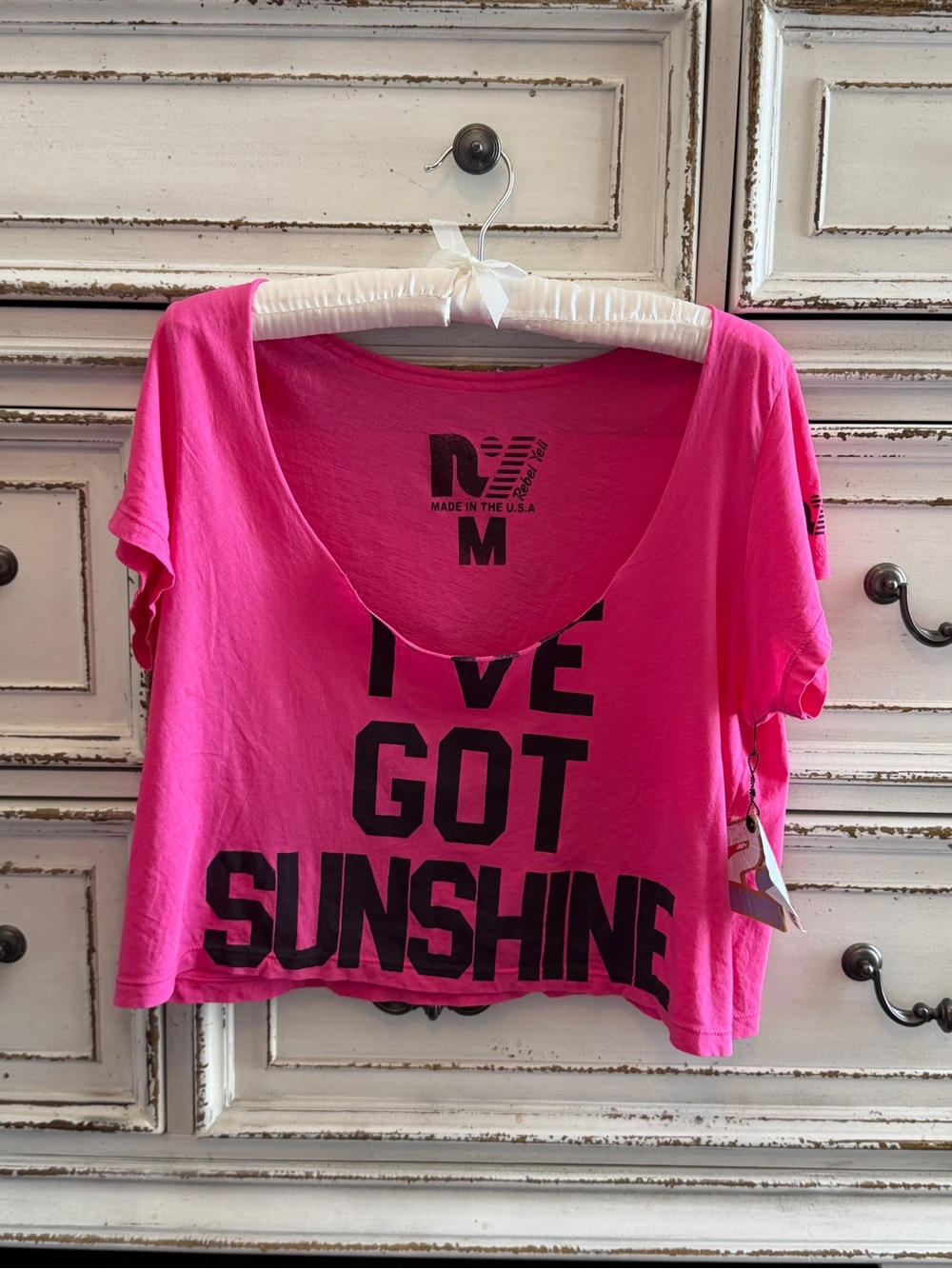 Rebel Yell Hot Pink Tee with Black Logo
